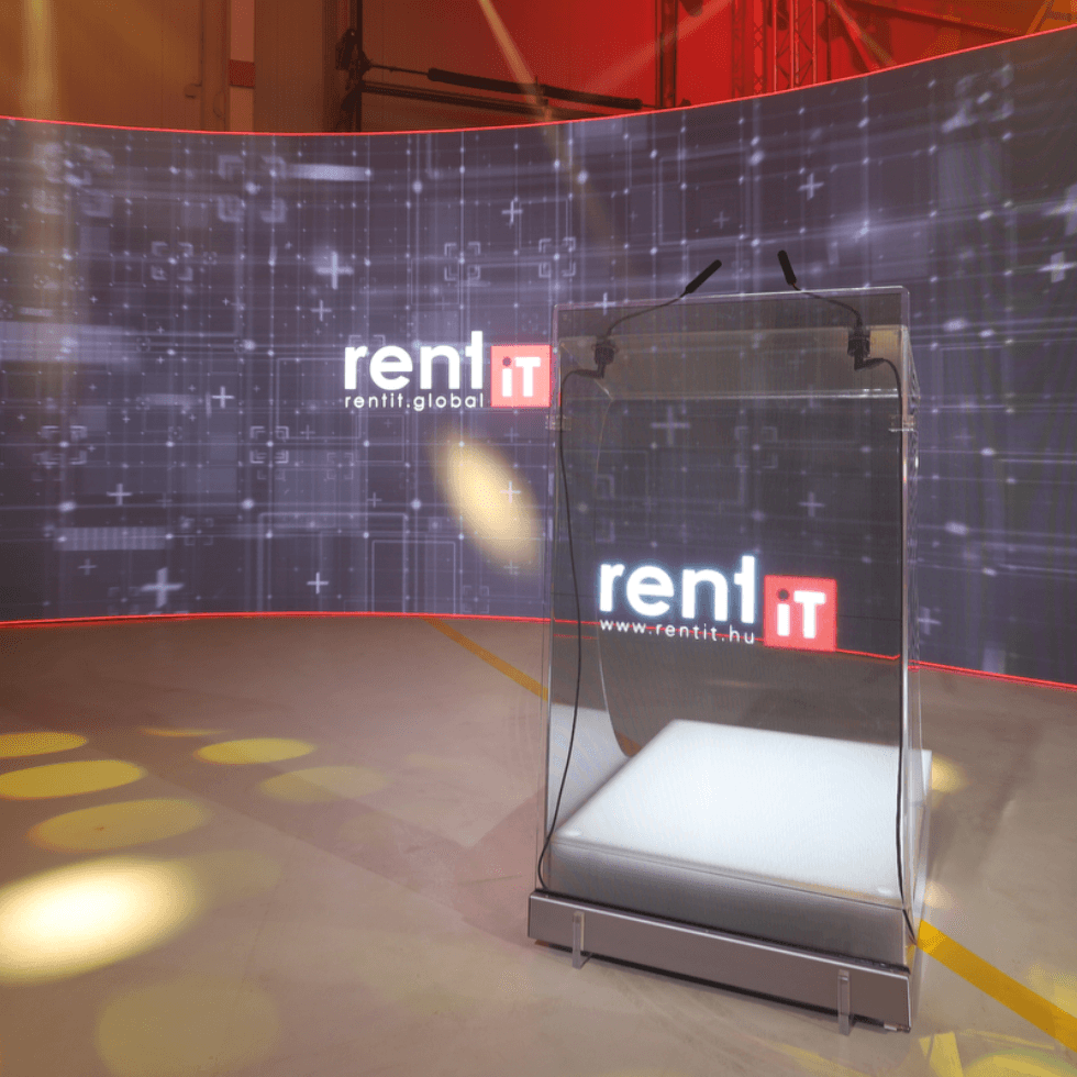 Transparent digital holographic smart lectern rental